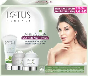 Lotus Herbals WHITEGLOW Day and Night Pack Kit (220gm)