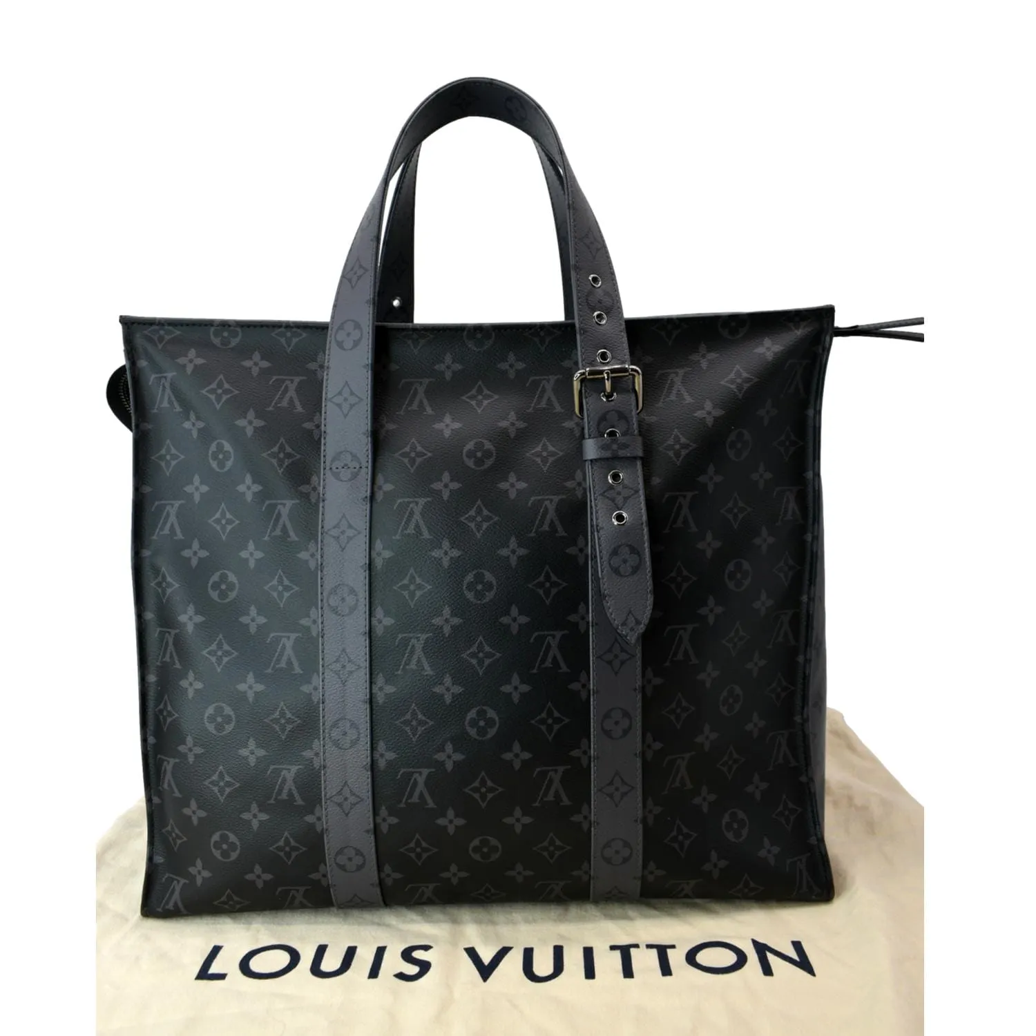 LOUIS VUITTON Cabas Zippe GM Monogram Eclipse Tote Bag Black