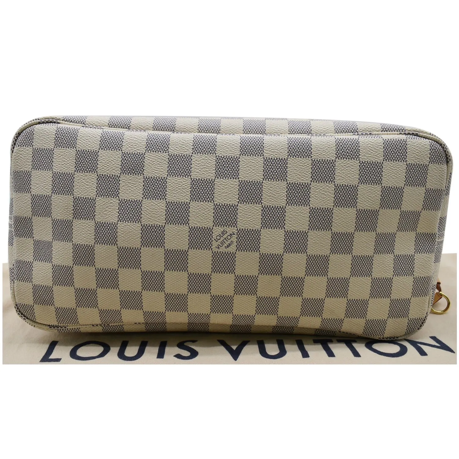 LOUIS VUITTON Neverfull MM Damier Azur Tote Bag Rose Ballerine