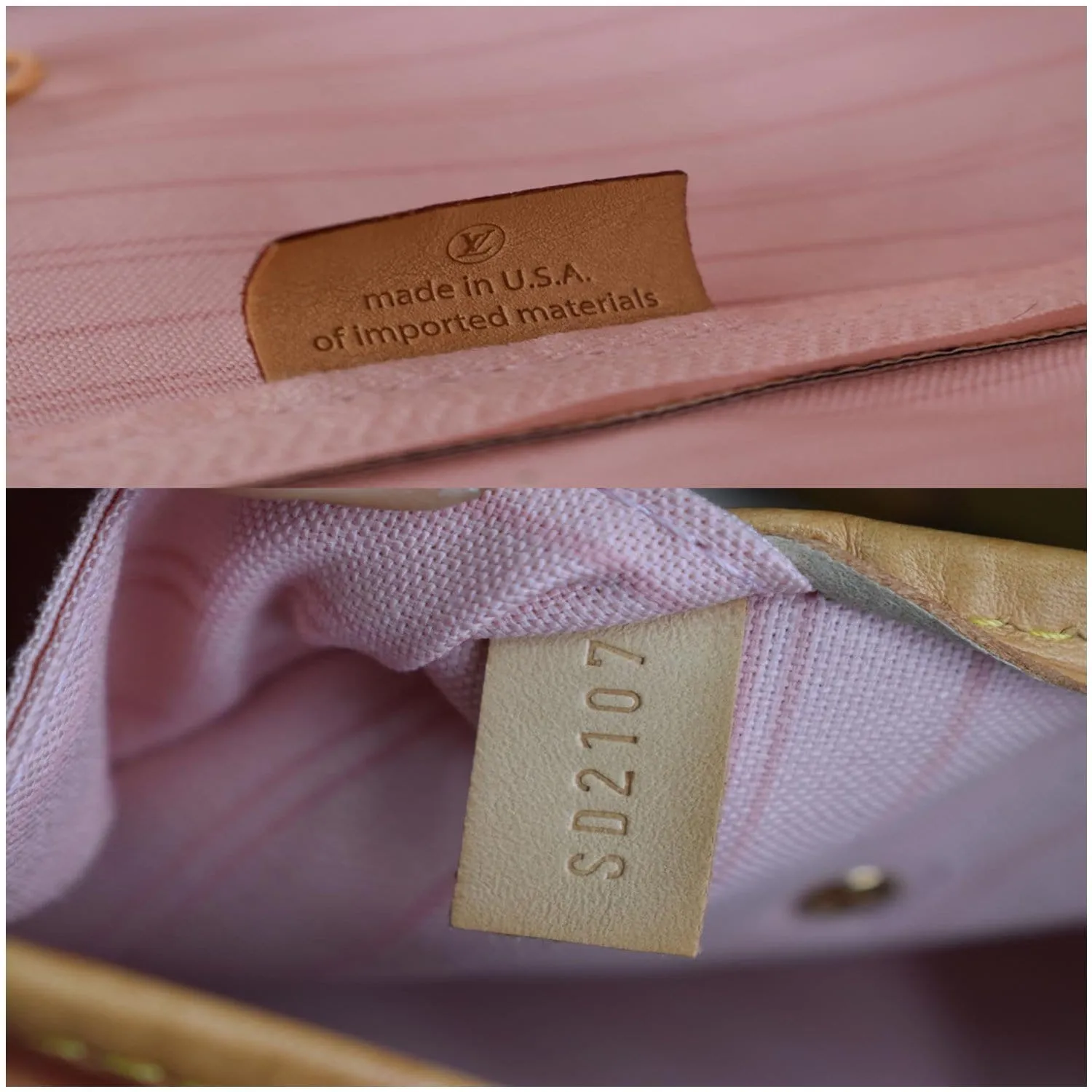 LOUIS VUITTON Neverfull MM Damier Azur Tote Bag Rose Ballerine