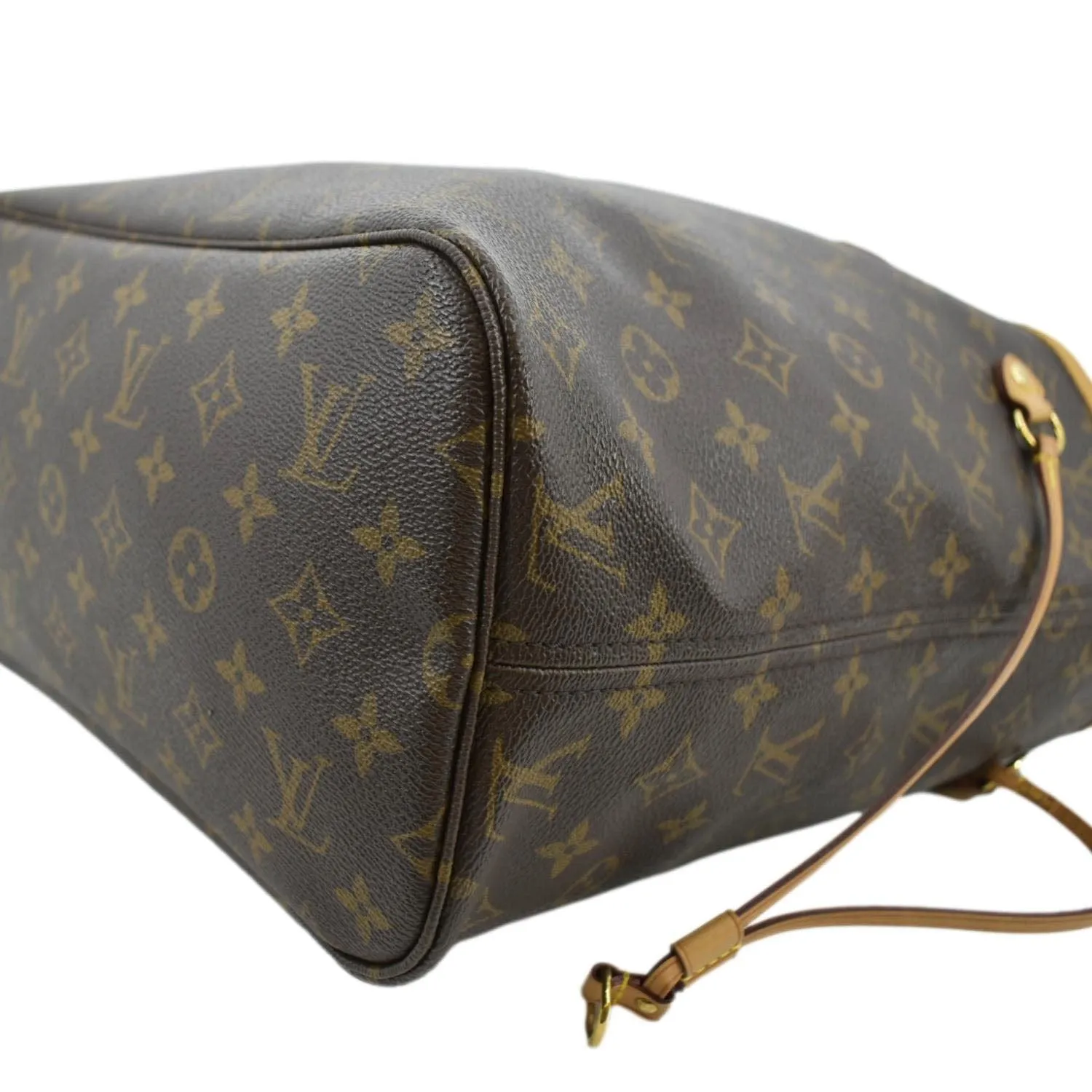 LOUIS VUITTON Neverfull MM Monogram Canvas Tote Bag Brown