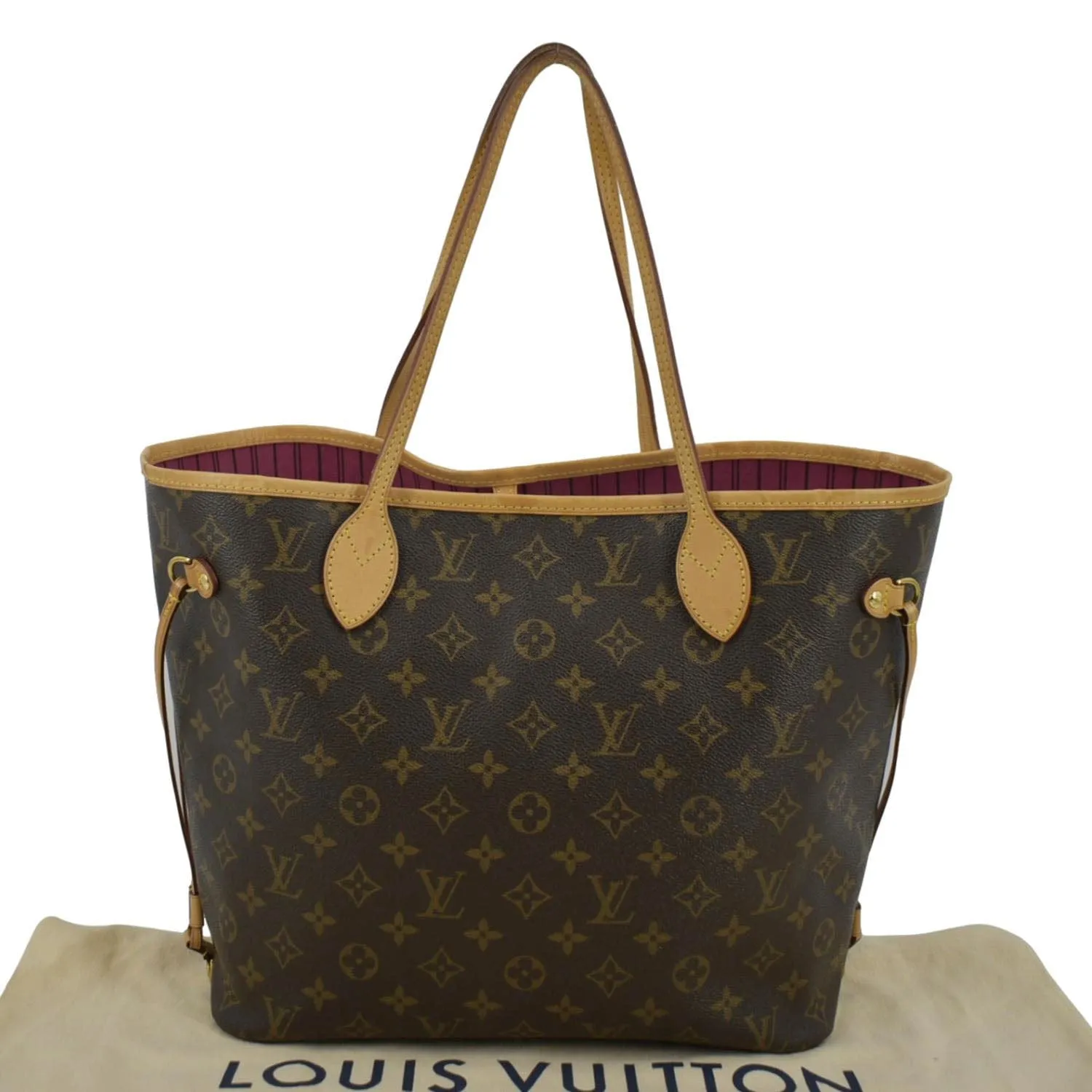 LOUIS VUITTON Neverfull MM Monogram Canvas Tote Bag Brown