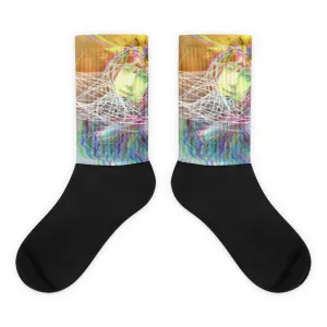 Magic Life Glitch Art Vaporwave Lucid Dream Psychedelic Mixed Media Socks