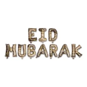 Marble 'Eid Mubarak' Foil Letter Balloons