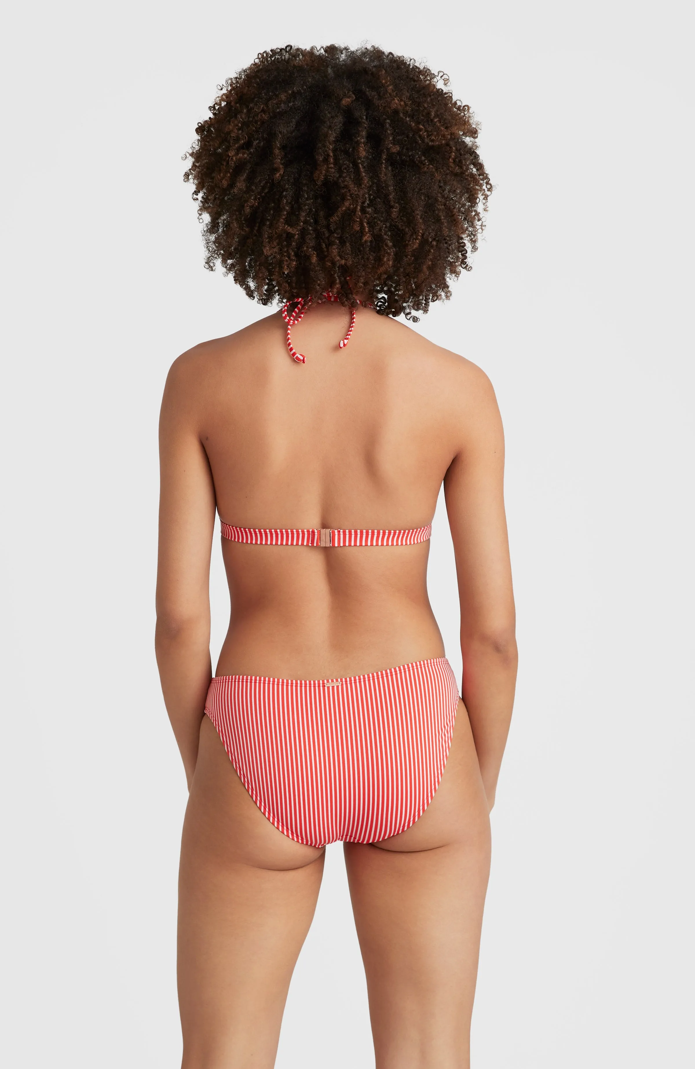 Marga - Cruz Halter Bikini Set | Red Simple Stripe