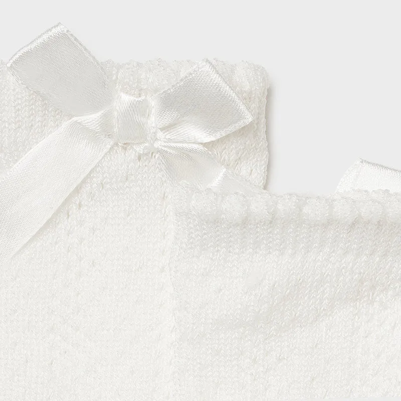 Mayoral High Cut Dressy Socks Off-White