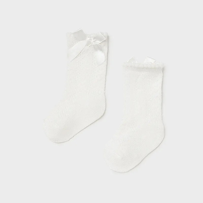 Mayoral High Cut Dressy Socks Off-White