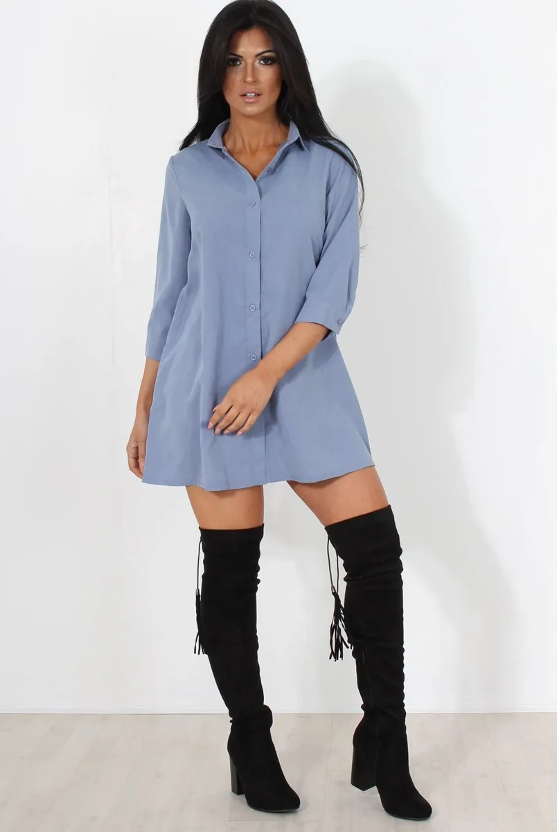 Mina Blue Button Front Shirt