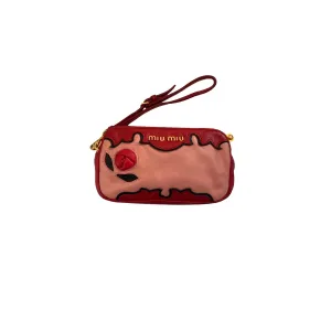 Miu Miu Red Colorblock Mini Wristlet
