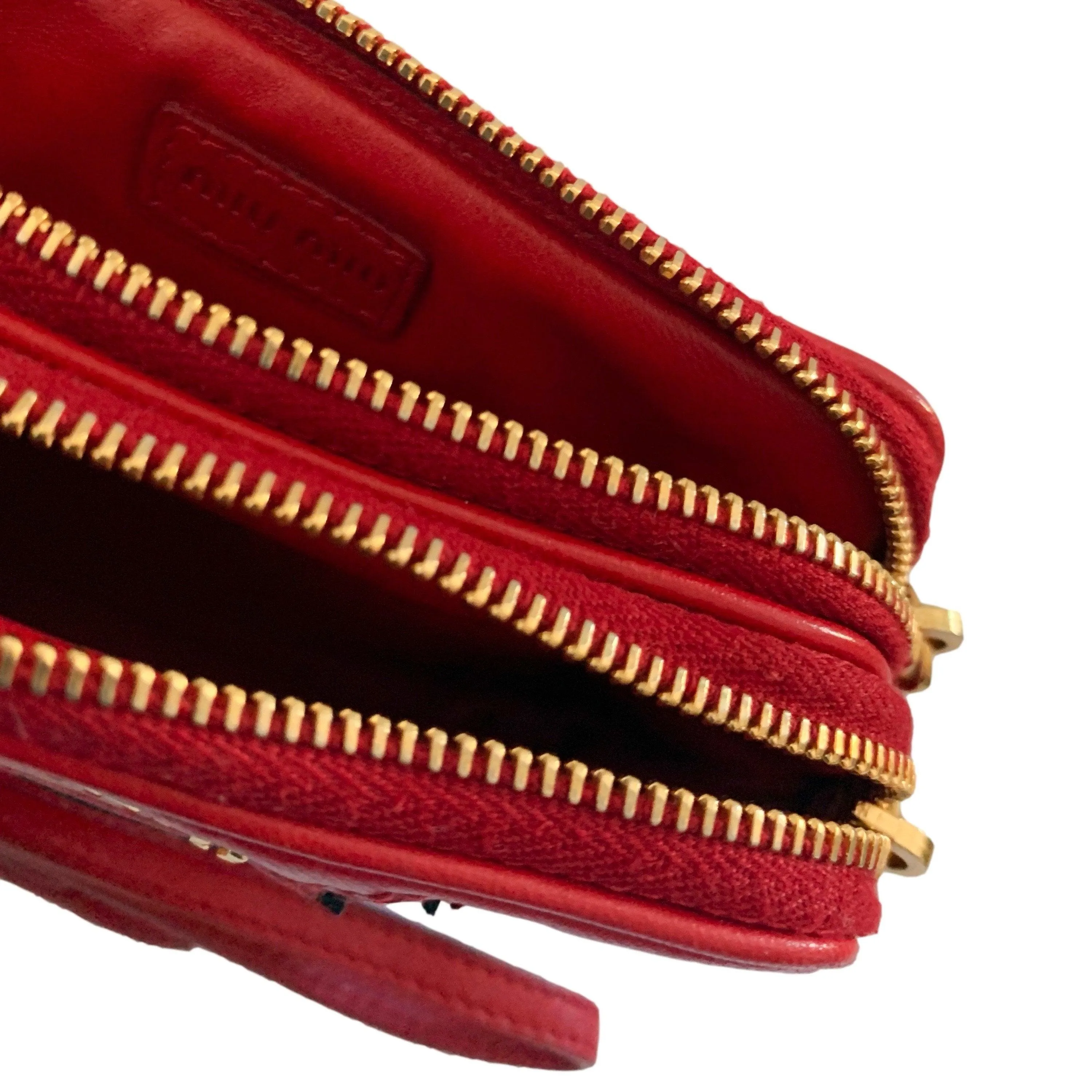 Miu Miu Red Colorblock Mini Wristlet