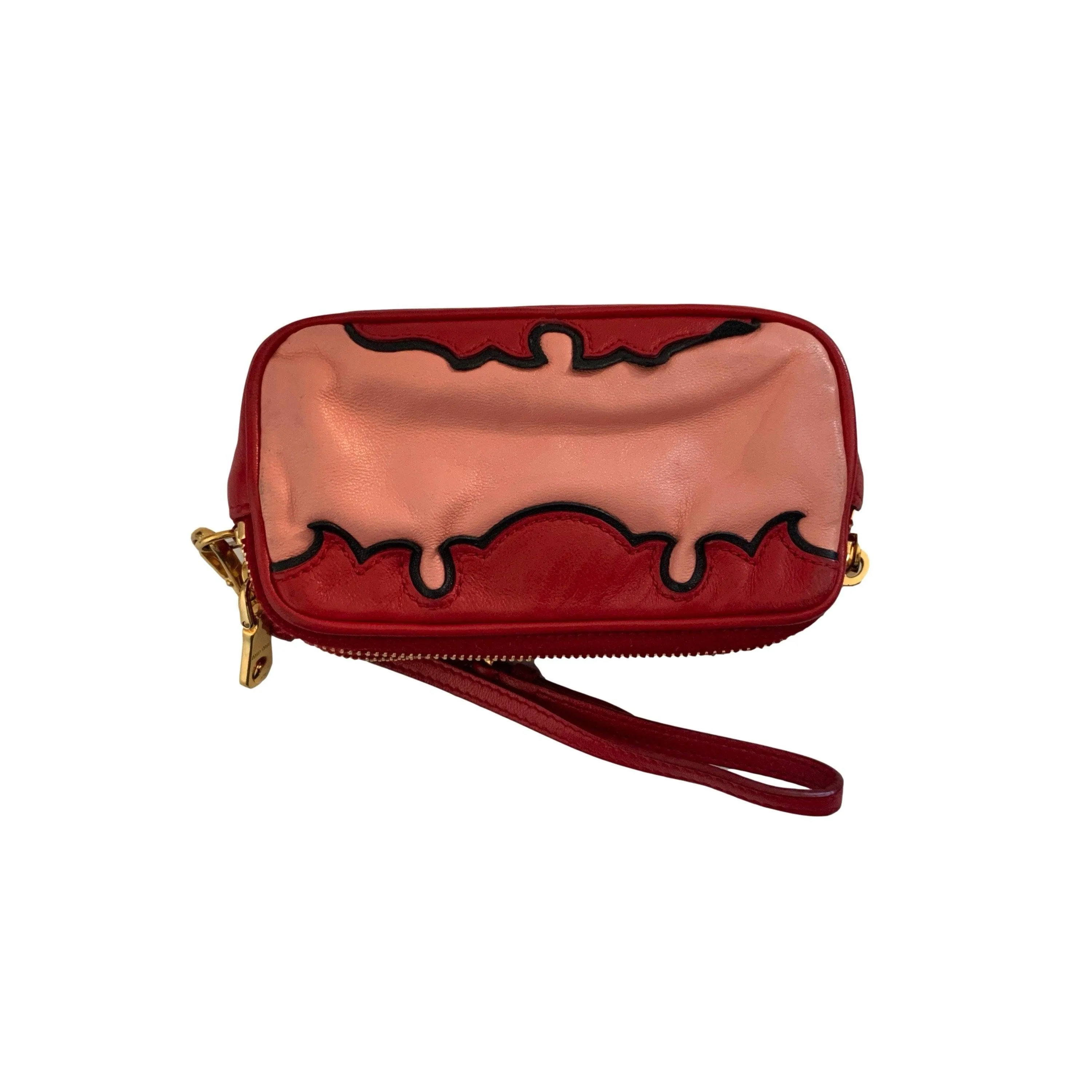 Miu Miu Red Colorblock Mini Wristlet