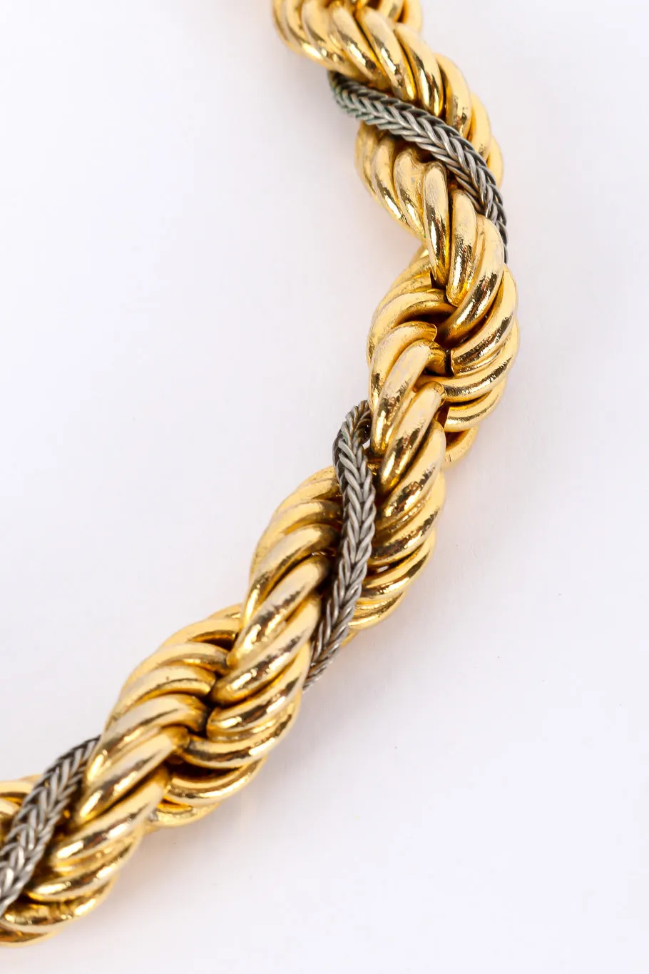 Mixed Metal Tassel Drop Necklace