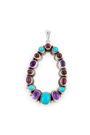Mixed Stone Teardrop Pendant