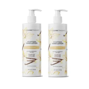 Moisturizing Hand Lotion for Dry Skin and Moisturizer with Shea Butter, Vanilla Extract | Hydrating Non Greasy Hand Cream for Women and Men by THE CLEAN STANDARD | 2 Bottle Set x 16 fl oz with Lotion Pump