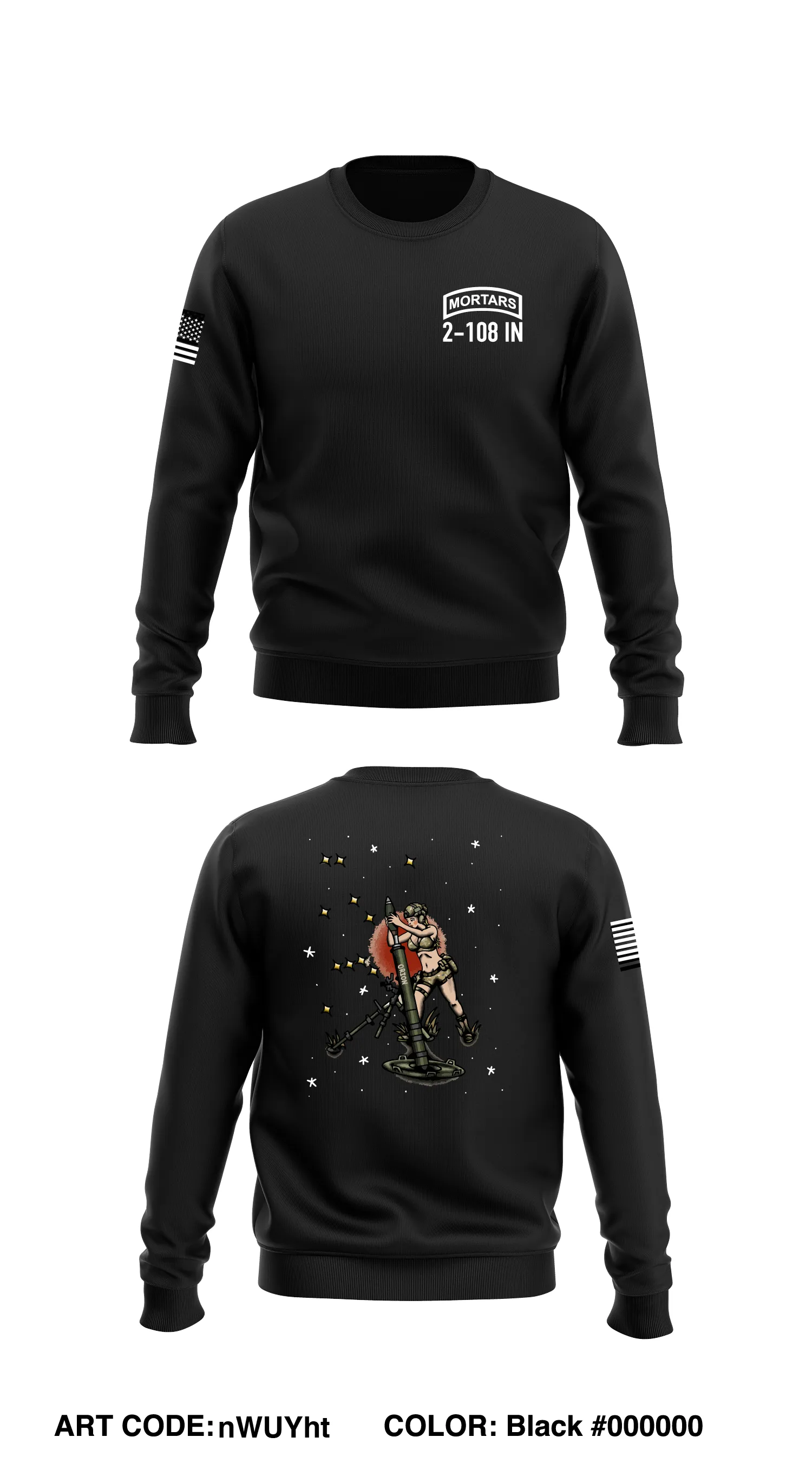Mortars, HHC, 2-108th Store 1 Core Men's Crewneck Performance Sweatshirt - nWUYht
