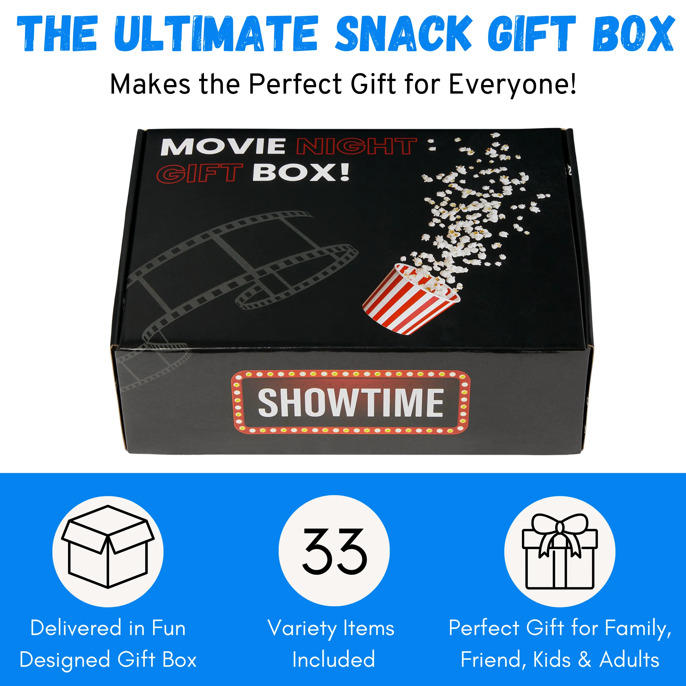 Movie Night Gift Box Set Snacks   Movie Night Bingo & More