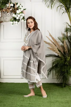 Mulmul side gota dupatta