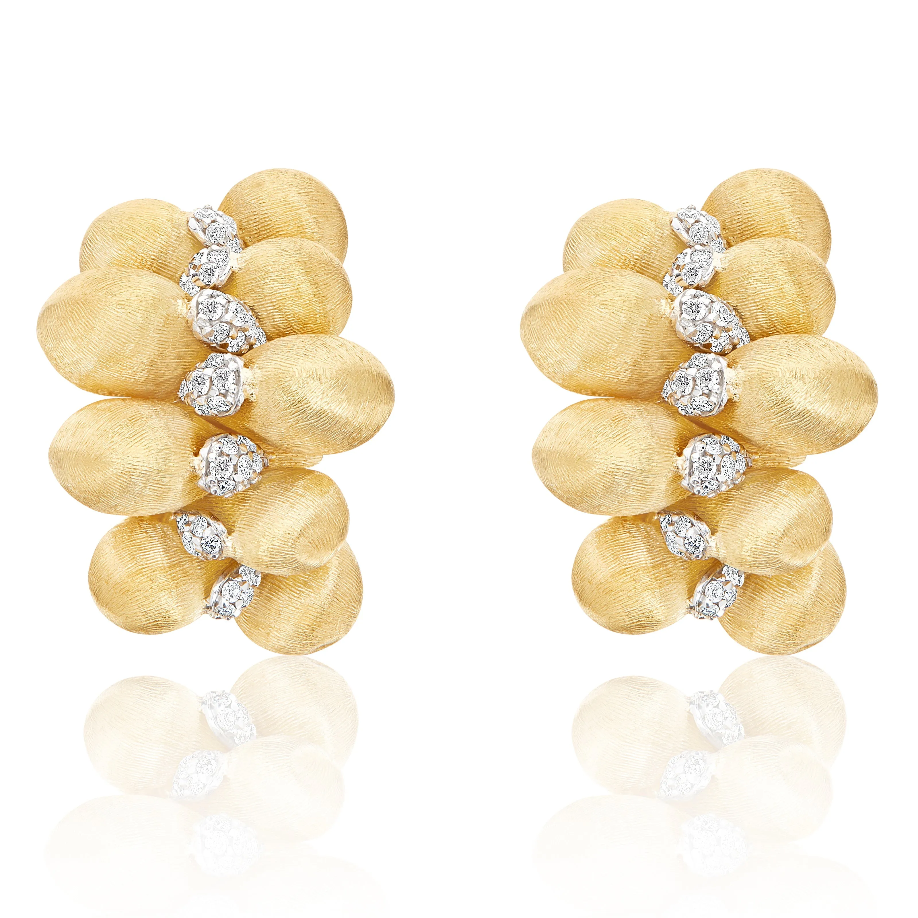 Nanis 18k Yellow Gold "Transformista" Iconic Earrings with Diamonds, Dias=.41tw