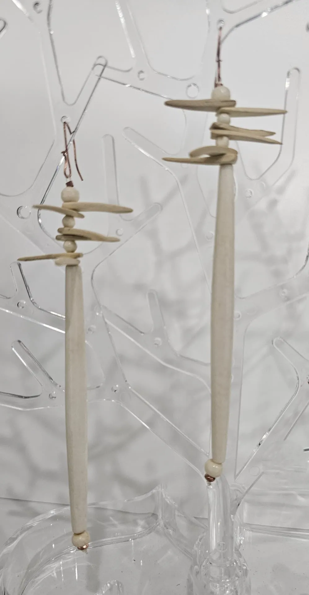 Natural Mineral (Bone) Spike Earrings by Tonnie's Chest