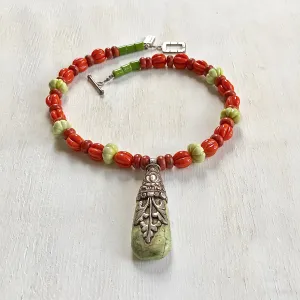 Nepalese silver turquoise necklace