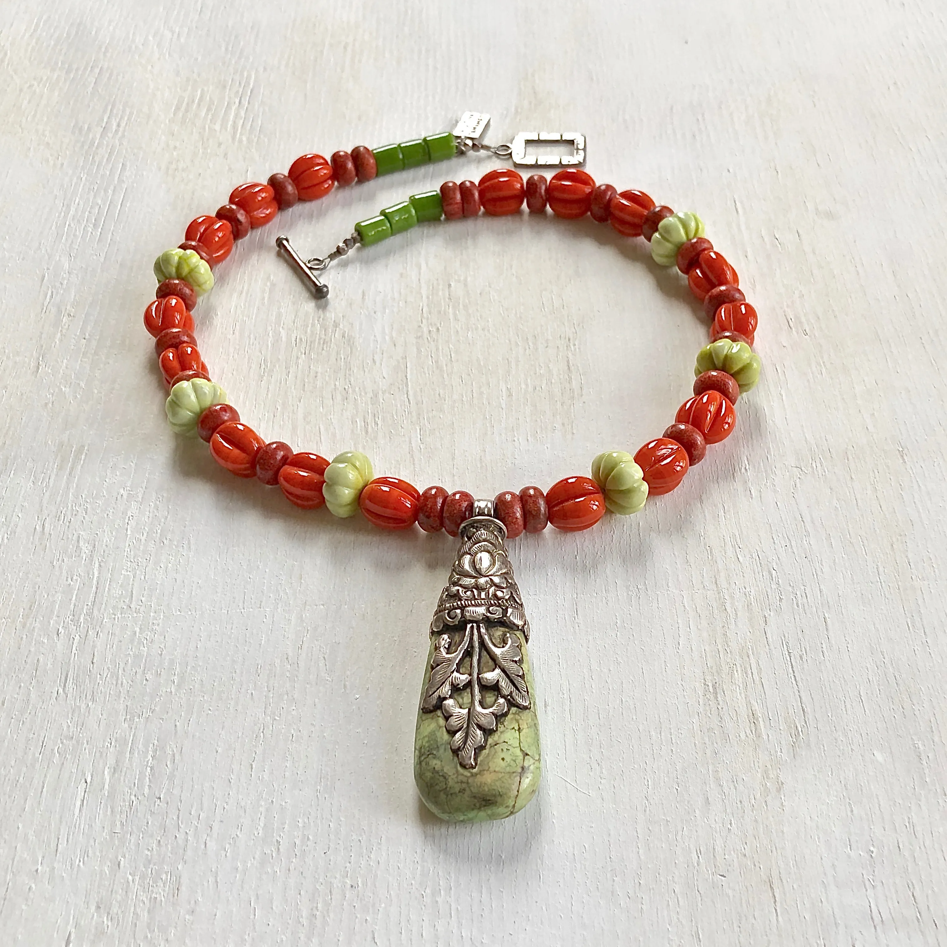 Nepalese silver turquoise necklace