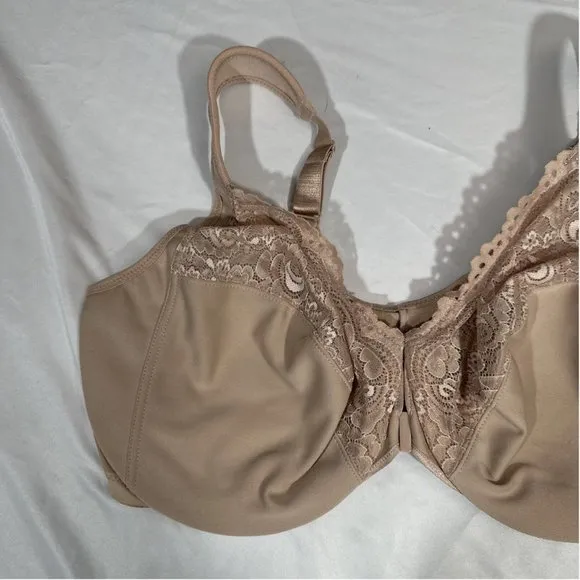 NEW $59 Glamorise [ 42F ] WonderWire Front-Closure Lace Bra in Black‎
