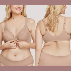 NEW $59 Glamorise [ 42F ] WonderWire Front-Closure Lace Bra in Black‎