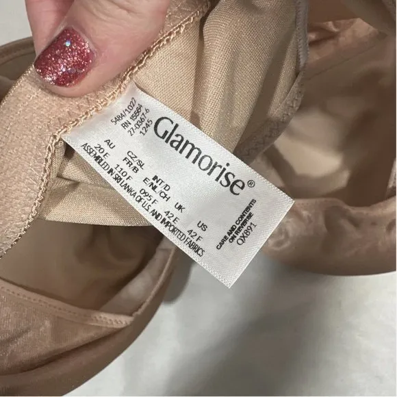 NEW $59 Glamorise [ 42F ] WonderWire Front-Closure Lace Bra in Black‎