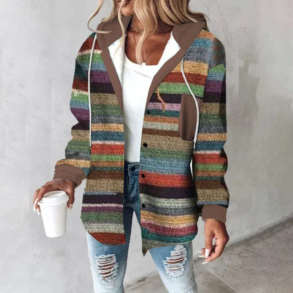 NEW Bovuf Classy Print Hoodie Outerwear, Sz L, Retails $108