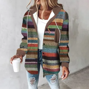 NEW Bovuf Classy Print Hoodie Outerwear, Sz L, Retails $108