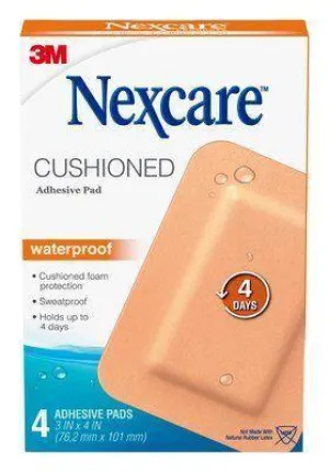 Nexcare Cushioned Waterproof Adhesive Pad 4PK