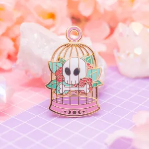 Night Market - "Bonesy, the Floral Familiar" enamel pin