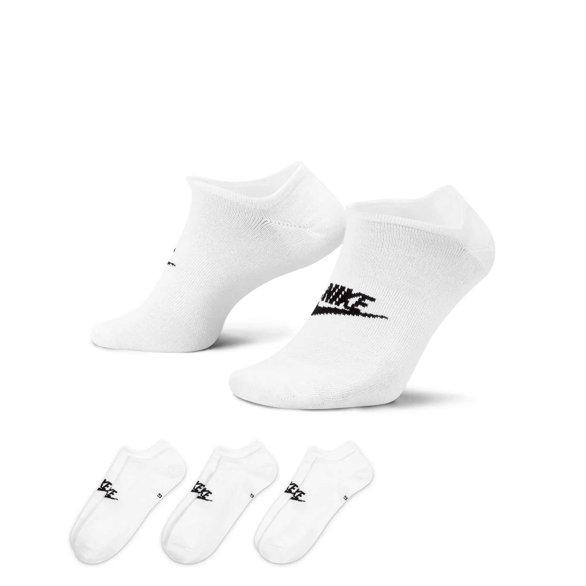 Nike Everyday Essential No Show 3 Pack Socks - White/Black