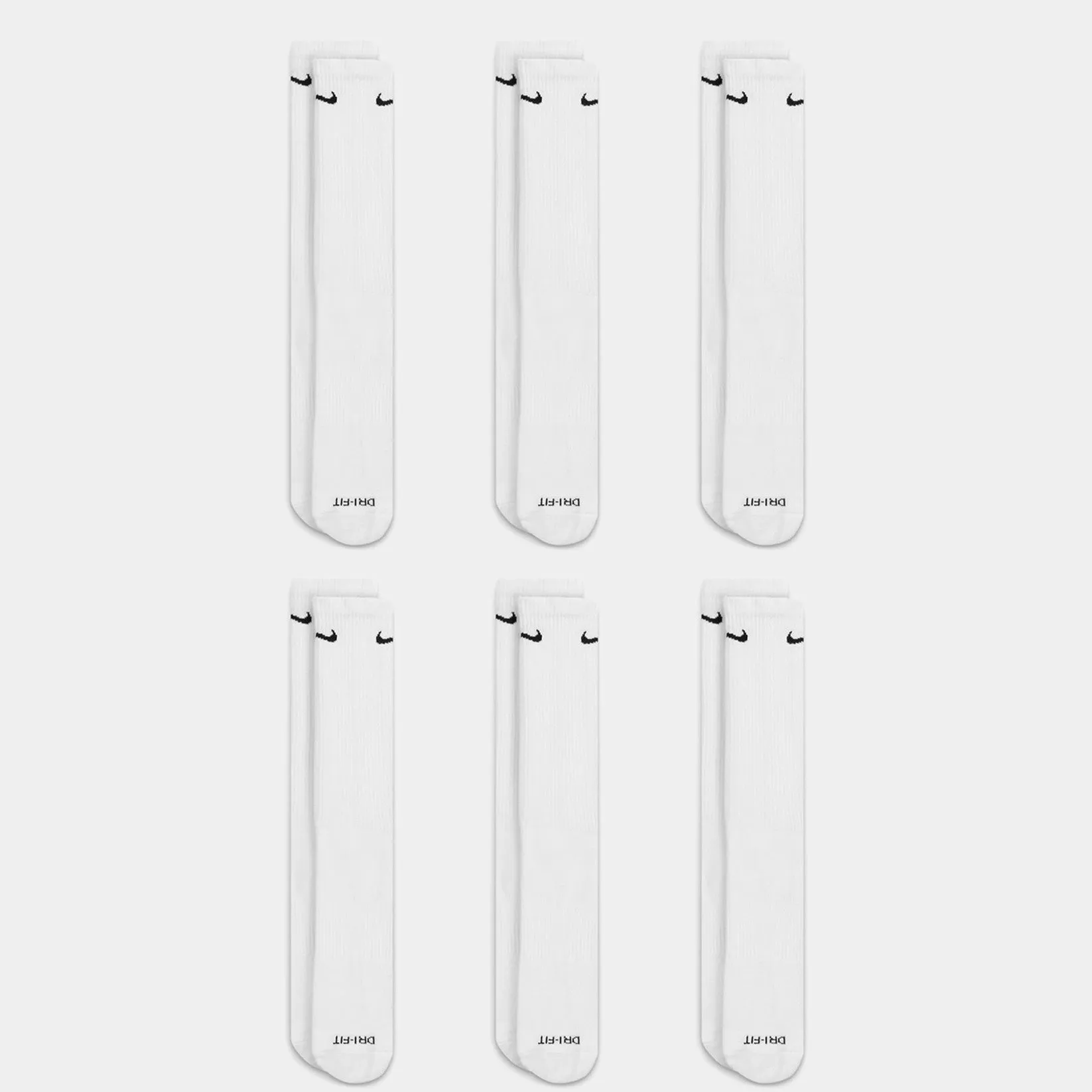 NIKE EVERYDAY PLUS CUSHIONED CREW SOCK 6-PACK - WHITE