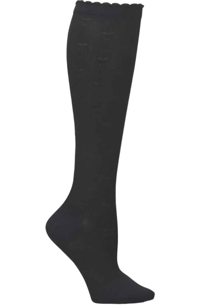 Nurse Mates Compression Socks Scalloped Heart Regular Calf Up To 17"