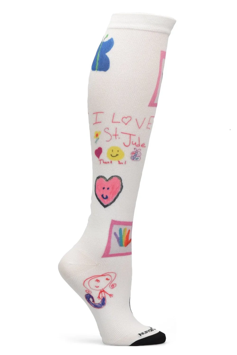 Nurse Mates Compression Socks Seamless 360° Regular Calf Up To 17"
