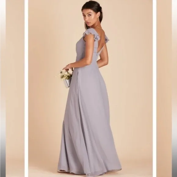 NWT Birdy Grey Kae Chiffon Dress in Silver