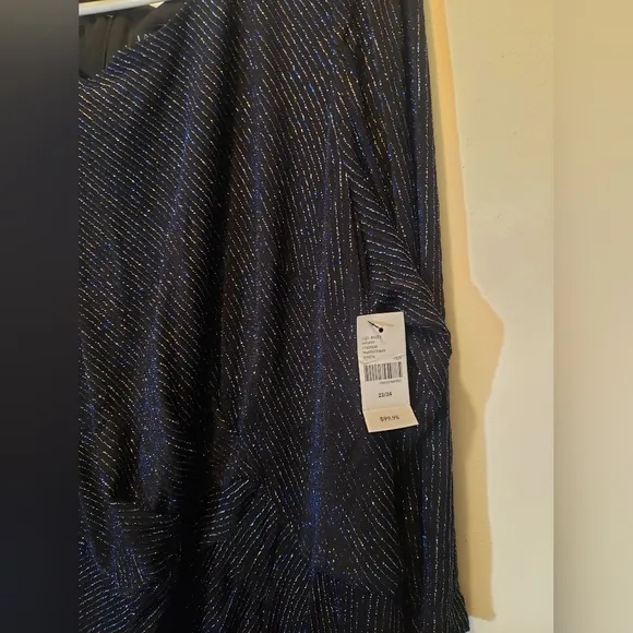 NWT Lane Bryant Ruched Side Sparkle Stretchy Party Dress 22/24
