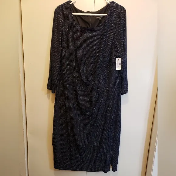 NWT Lane Bryant Ruched Side Sparkle Stretchy Party Dress 22/24