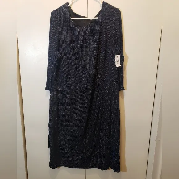 NWT Lane Bryant Ruched Side Sparkle Stretchy Party Dress 22/24