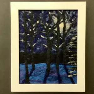 “On a Crisp Night” Hand Felted Framed Art