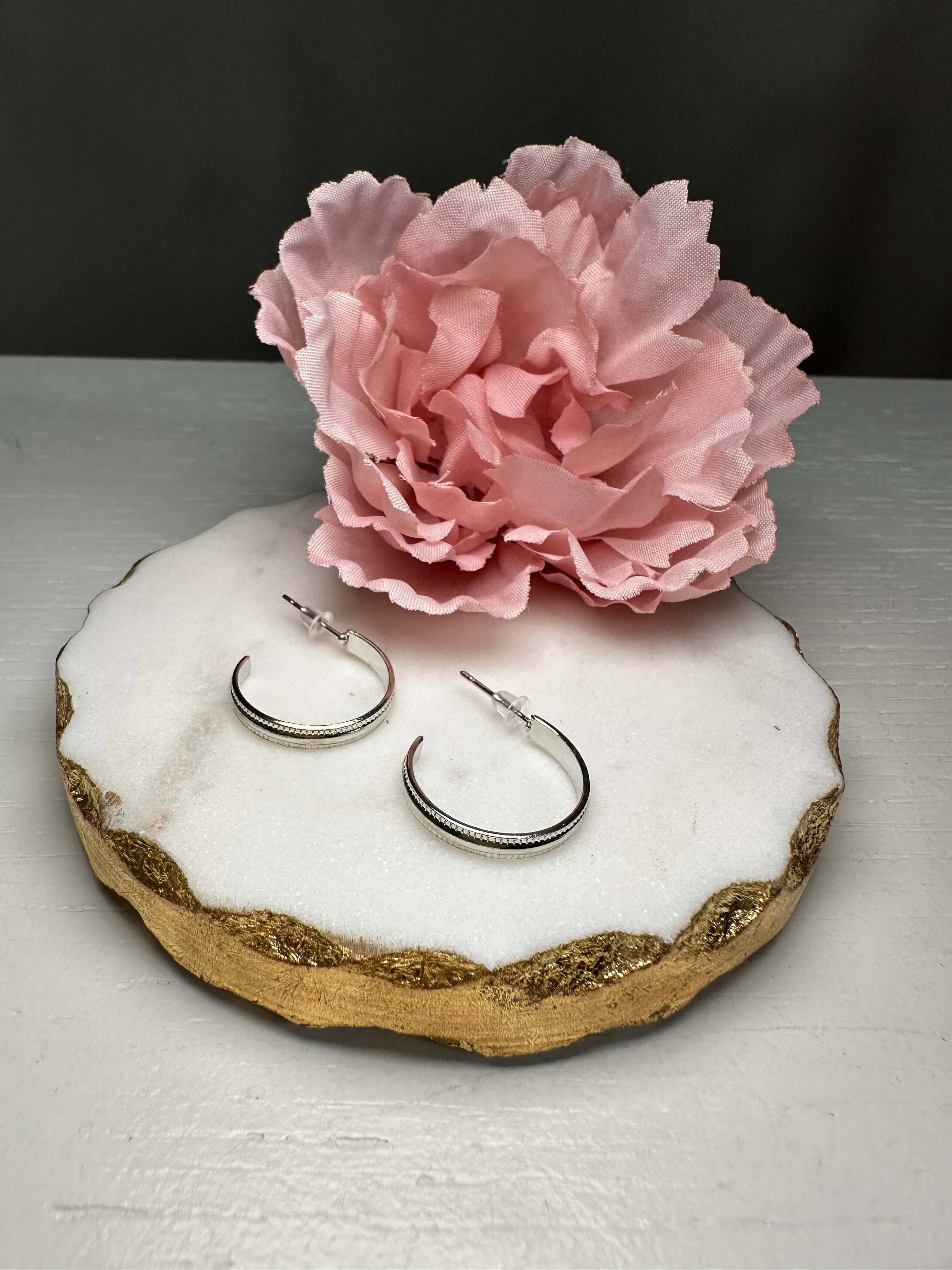 On The Edge Hoop Earrings - Silver