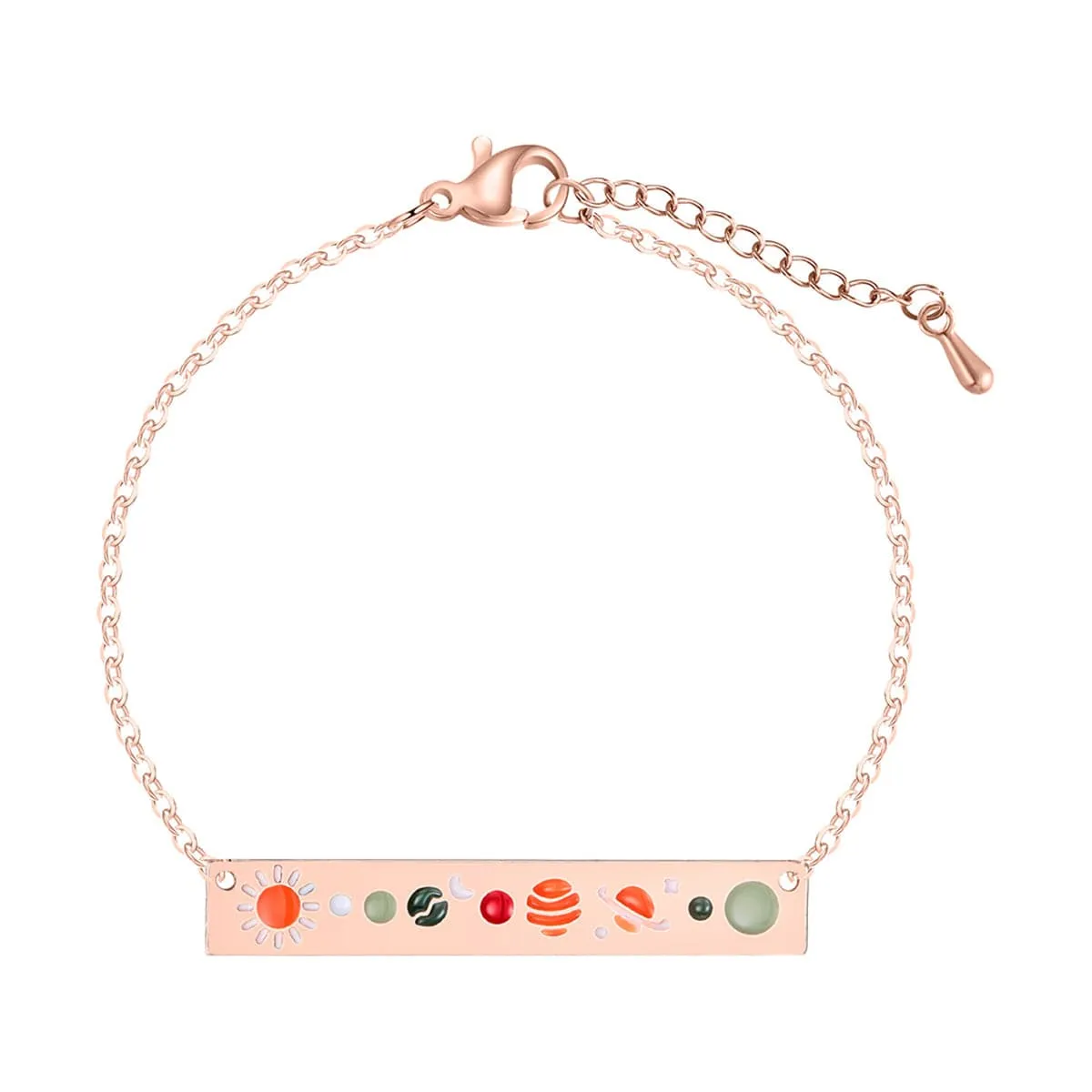 Orange & Rose Gold-Plated Celestial ID Bracelet
