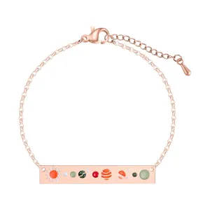Orange & Rose Gold-Plated Celestial ID Bracelet