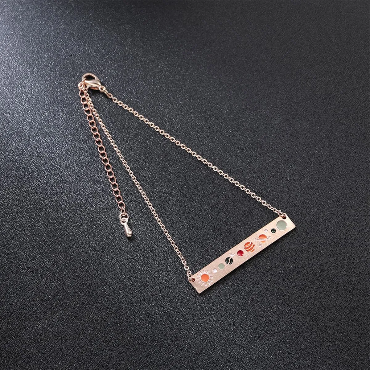 Orange & Rose Gold-Plated Celestial ID Bracelet