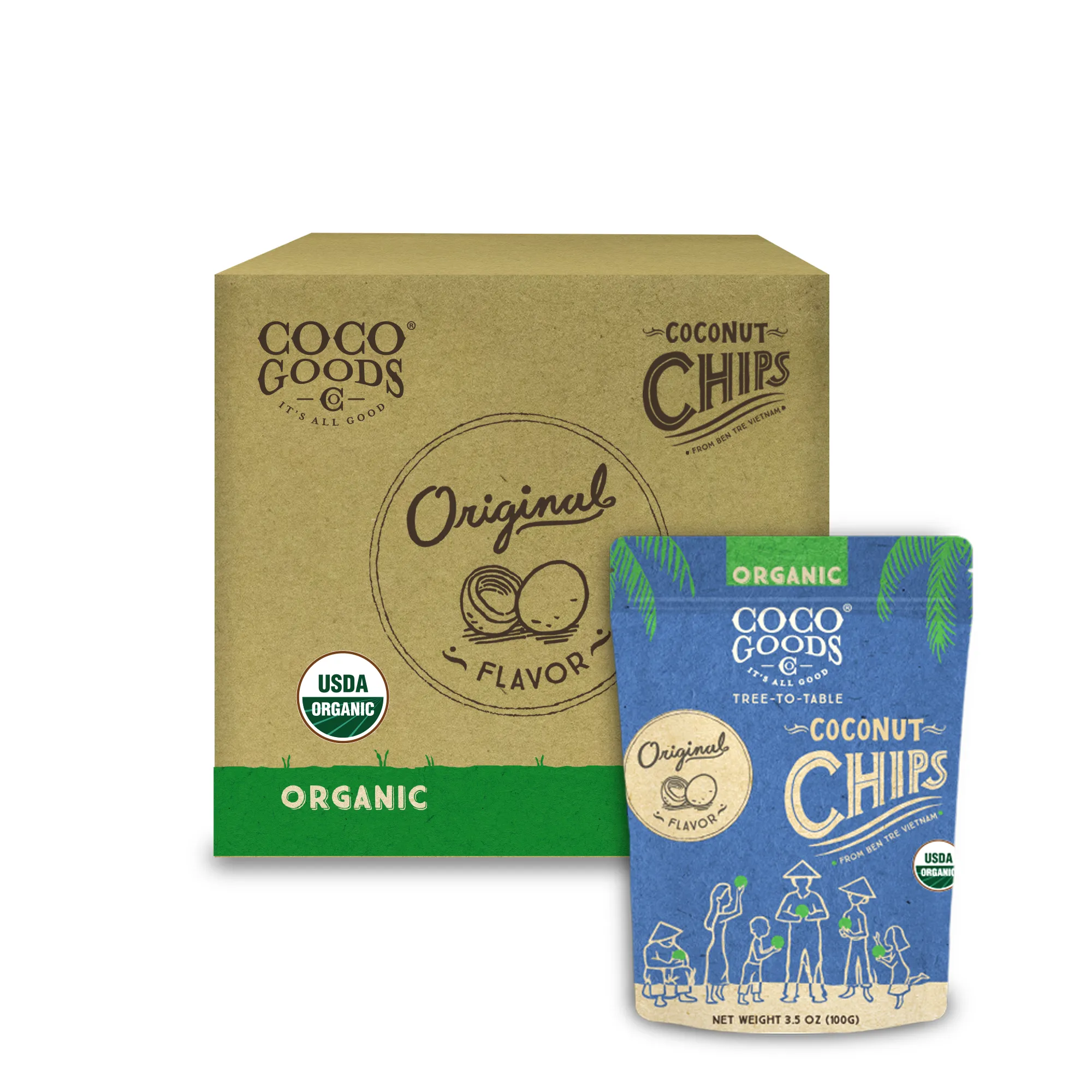 Organic Toasted Coconut Chips Original 3.5 oz Zip Lock Bag