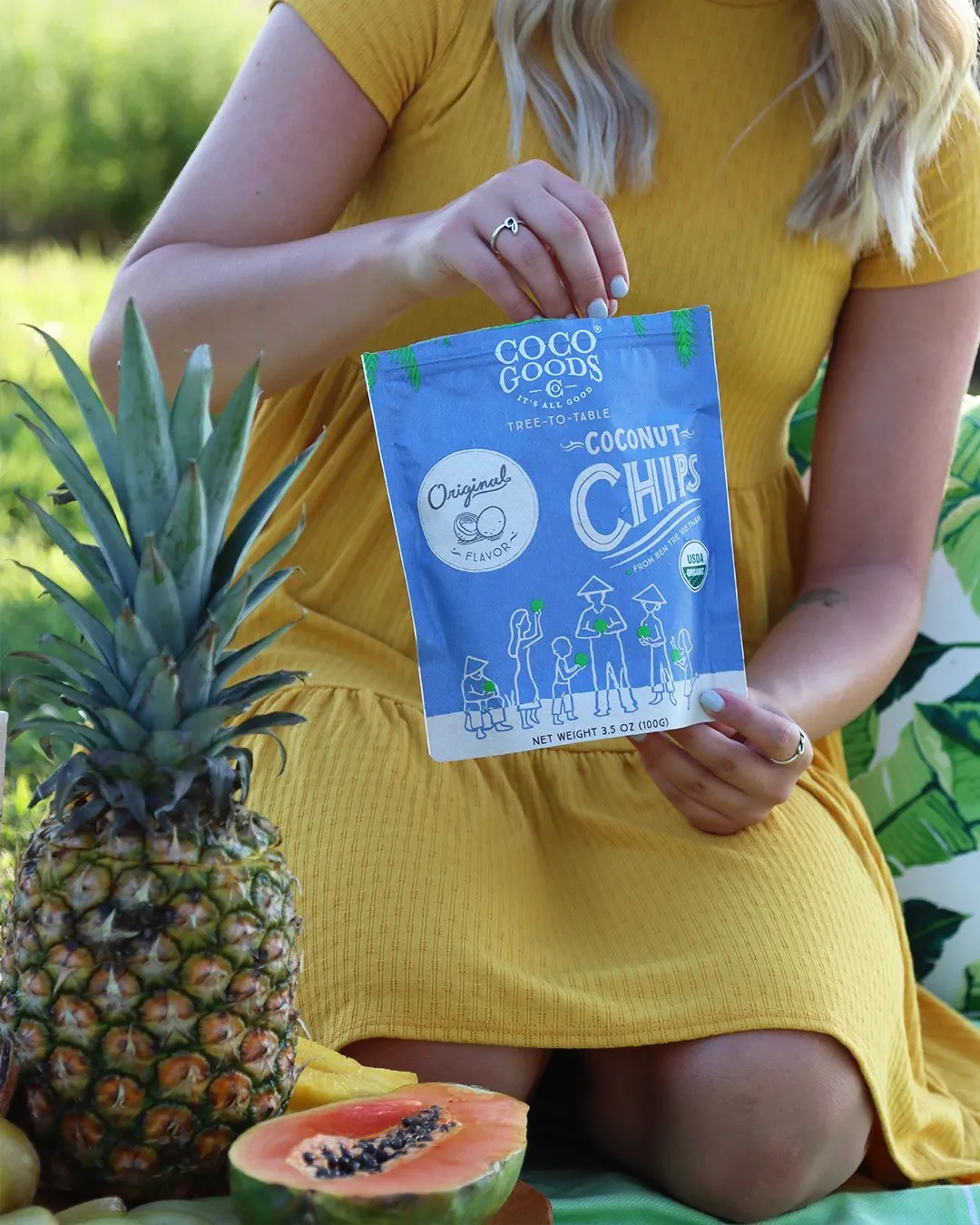 Organic Toasted Coconut Chips Original 3.5 oz Zip Lock Bag