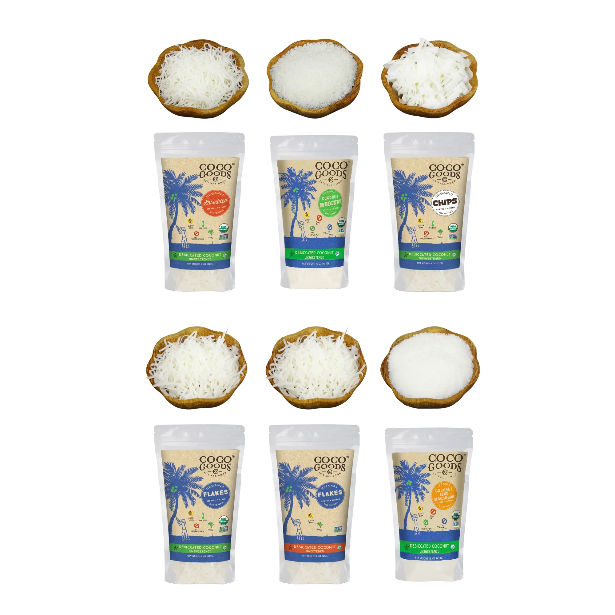 Organic Unsweetened Desiccated Coconut, Medium Grade 16 oz, 2 Pack