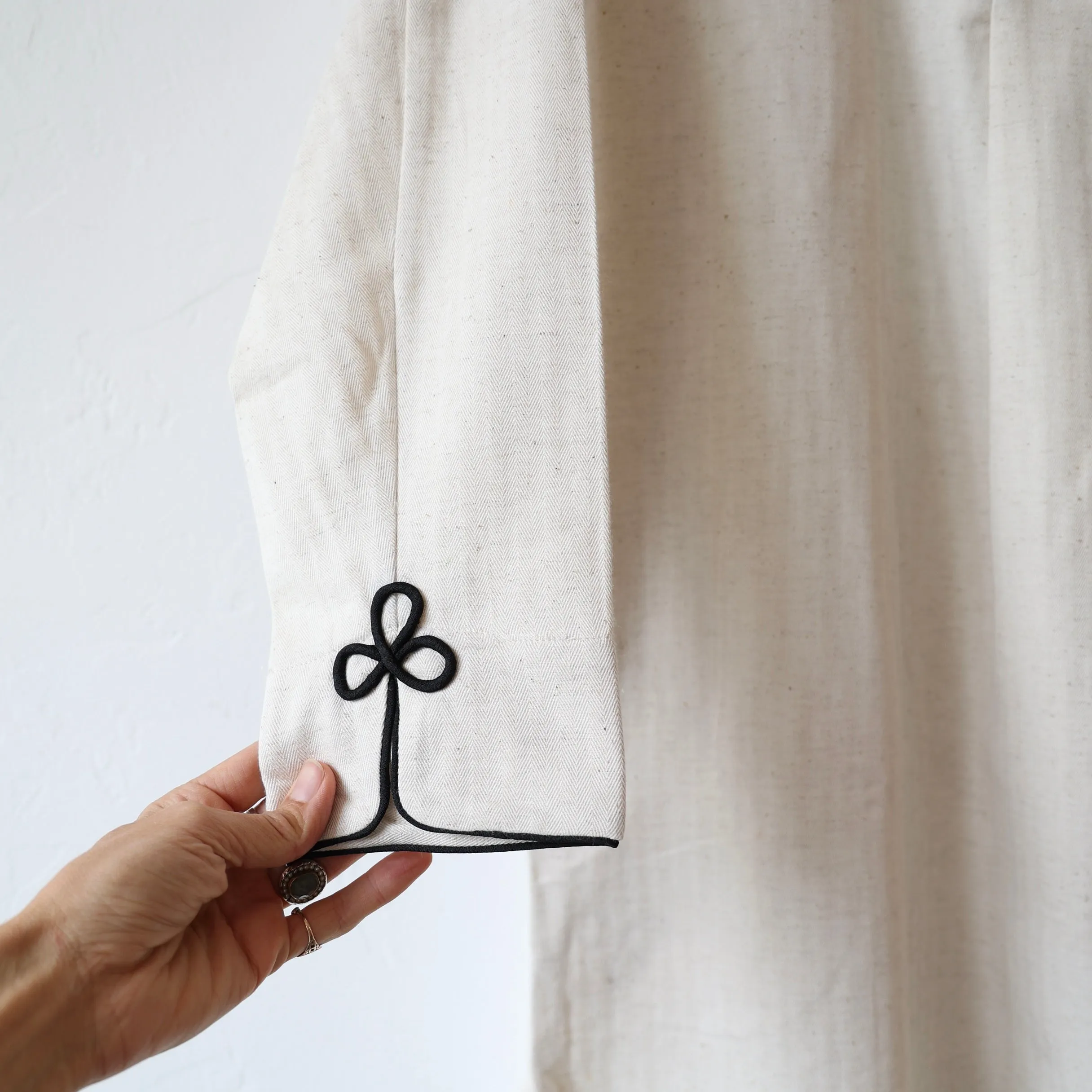P. Le Moult Night Shirt - Natural Herringbone