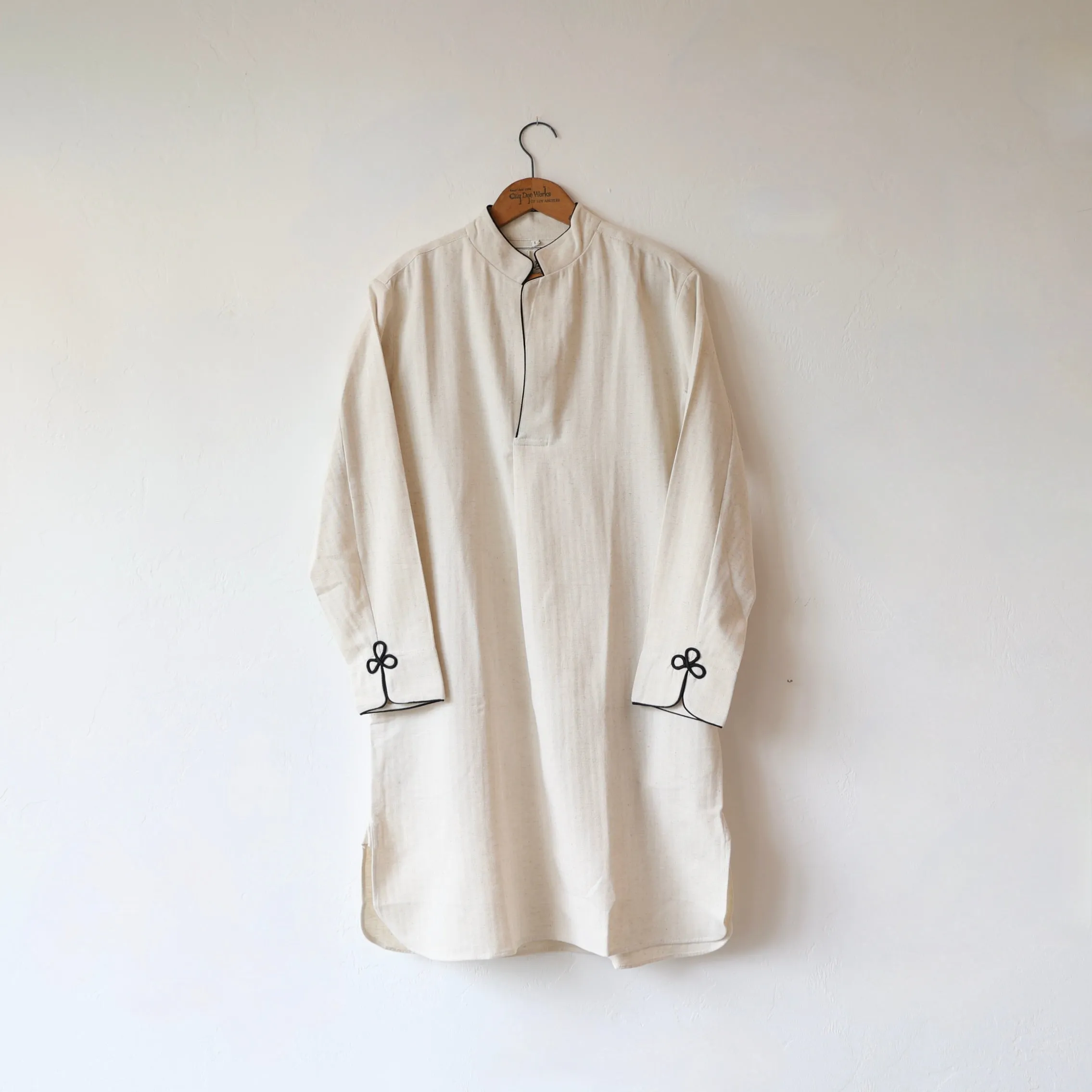 P. Le Moult Night Shirt - Natural Herringbone